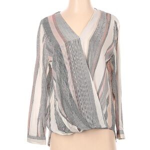 Cynthia Rowley wrap striped blouse